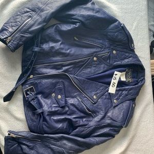 Indigo leather jacket